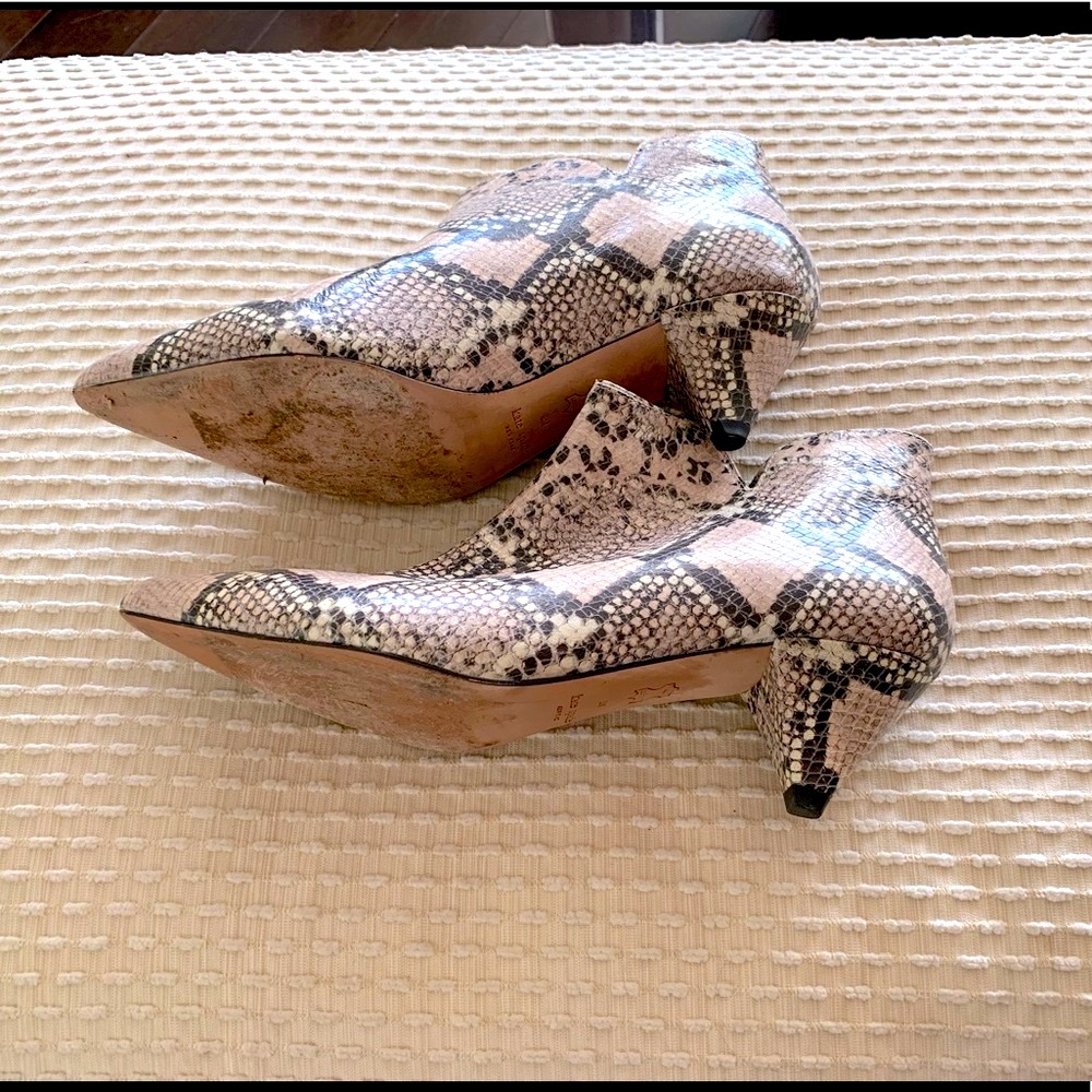 Kate Spade snake skin boots. Like new. Light & black. No scuffing perfect heels - Picture 4 of 6